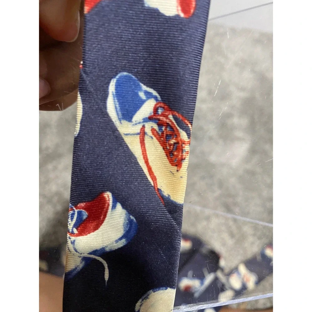 Necktie Gap Mens Navy Blue Fair Vintage Silk Sneaker Print OS